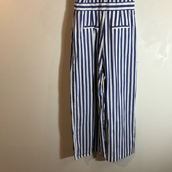 J CREW Sz 0 100% Cotton Wide Leg High Neck Bow Tieback Pockets Cropped Jumpsuit - Picture 10 of 14